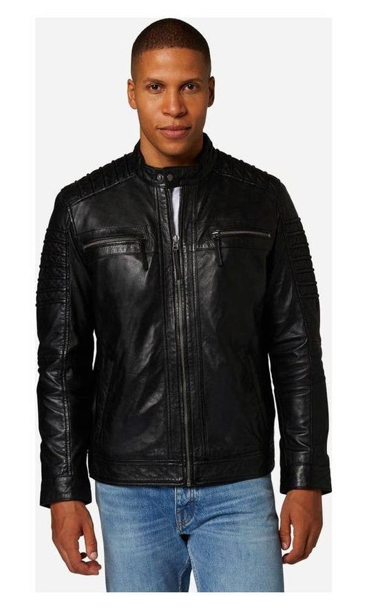 Veste en cuir pour homme 12815 - cuir d'agneau de qualité supérieure